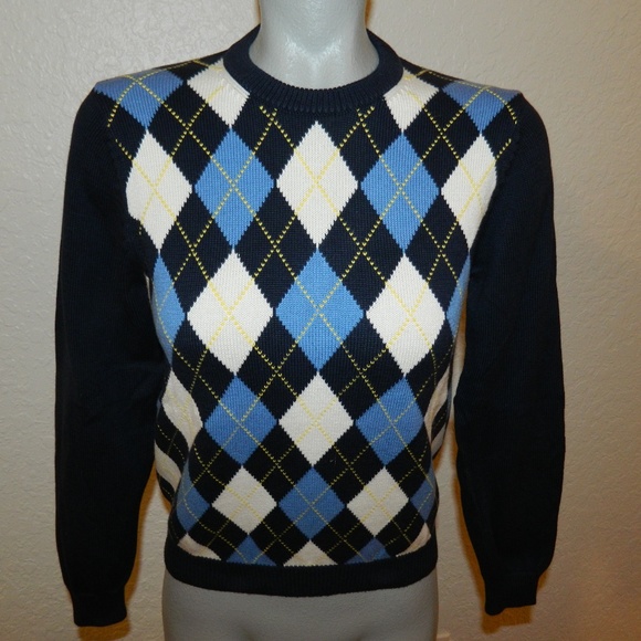 Brooks Brothers Fleece Sweaters - Brooks Brothers Fleece Argyle Cotton Sweater S-M